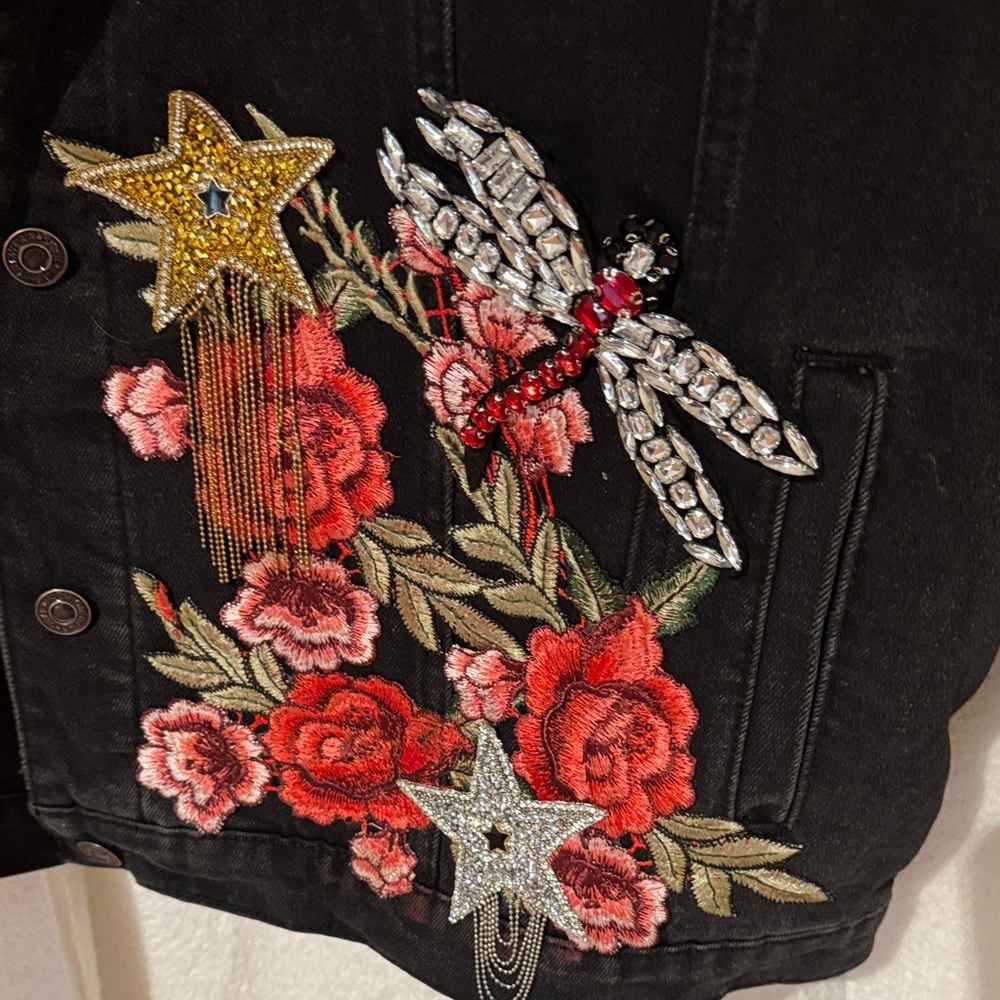 Taylor Swift FANS Bling Custom Made Black Denim Jacket For The ERAS CONCERT. PC1 - Picture 4 of 10